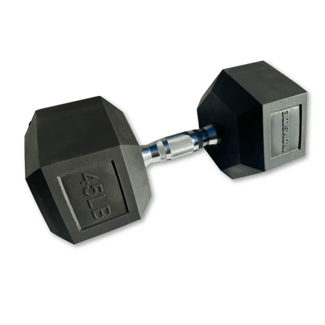 IRONSIDE Rubber Hex Dumbbells 5 to 100 lb (Single) Dumbbells IRONSIDE FITNESS CANADA 45 Lb (Unit)