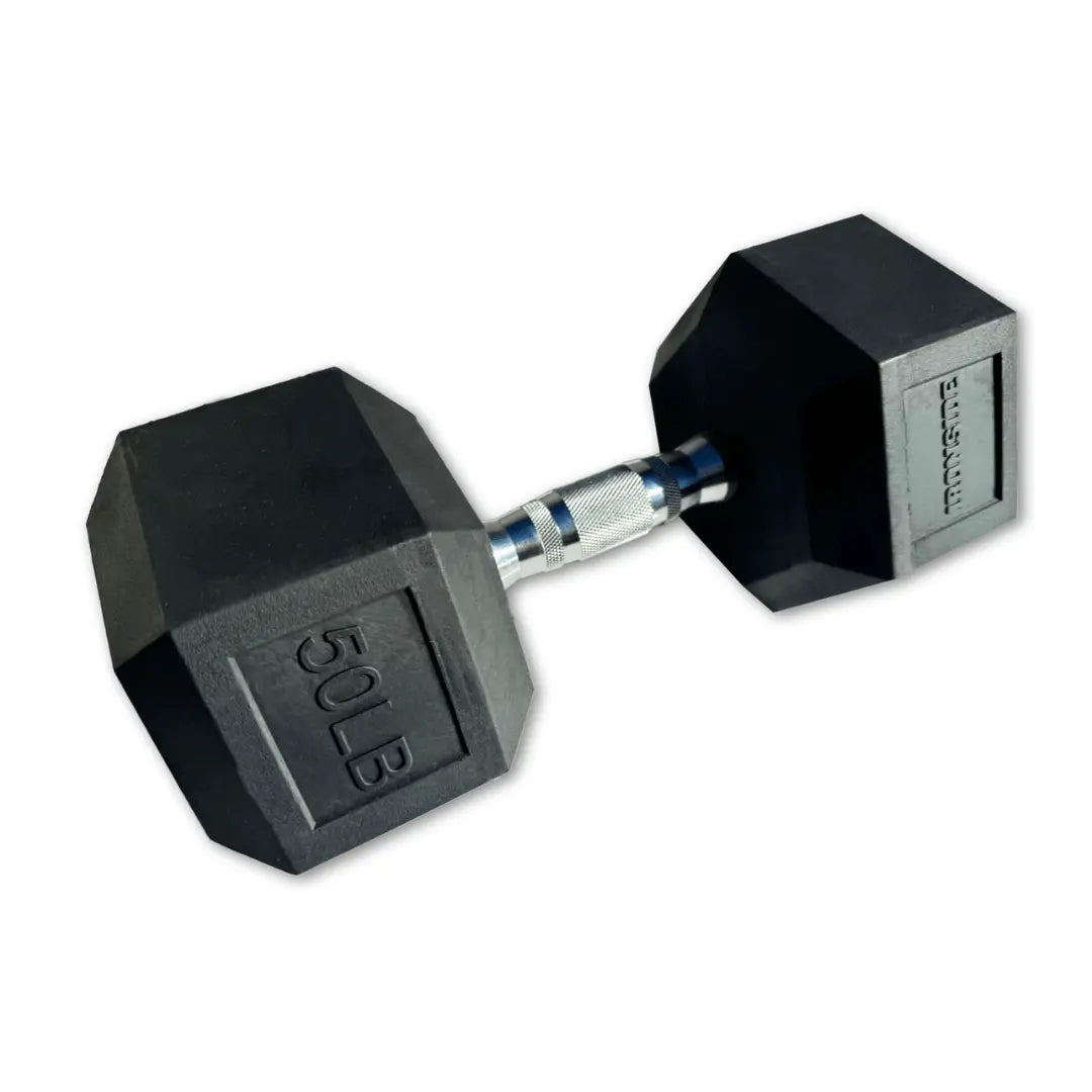 IRONSIDE Rubber Hex Dumbbells 5 to 100 lb (Single) Dumbbells IRONSIDE FITNESS CANADA 50 Lb (Unit)