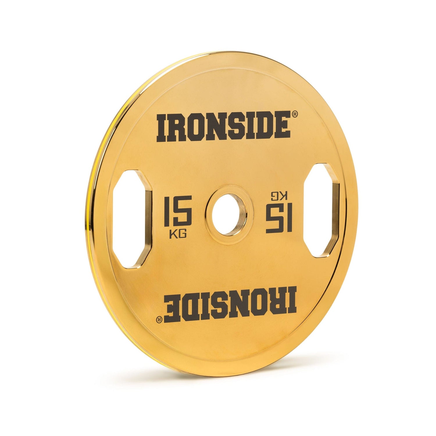 IRONSIDE Gold Chrome Olympic Plates (5–25 KG) Olympic Weight Plates IRONSIDE FITNESS CANADA 15 KG
