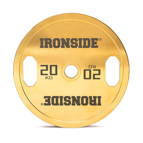 IRONSIDE Gold Chrome Olympic Plates (5–25 KG) Olympic Weight Plates IRONSIDE FITNESS CANADA