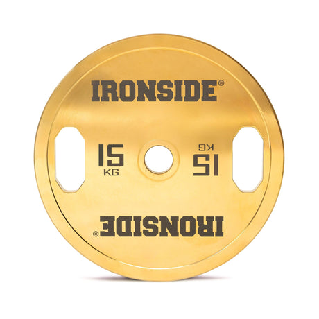 IRONSIDE Gold Chrome Olympic Plates (5–25 KG) Olympic Weight Plates IRONSIDE FITNESS CANADA