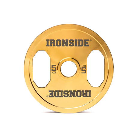 IRONSIDE Gold Chrome Olympic Plates (5–25 KG) Olympic Weight Plates IRONSIDE FITNESS CANADA