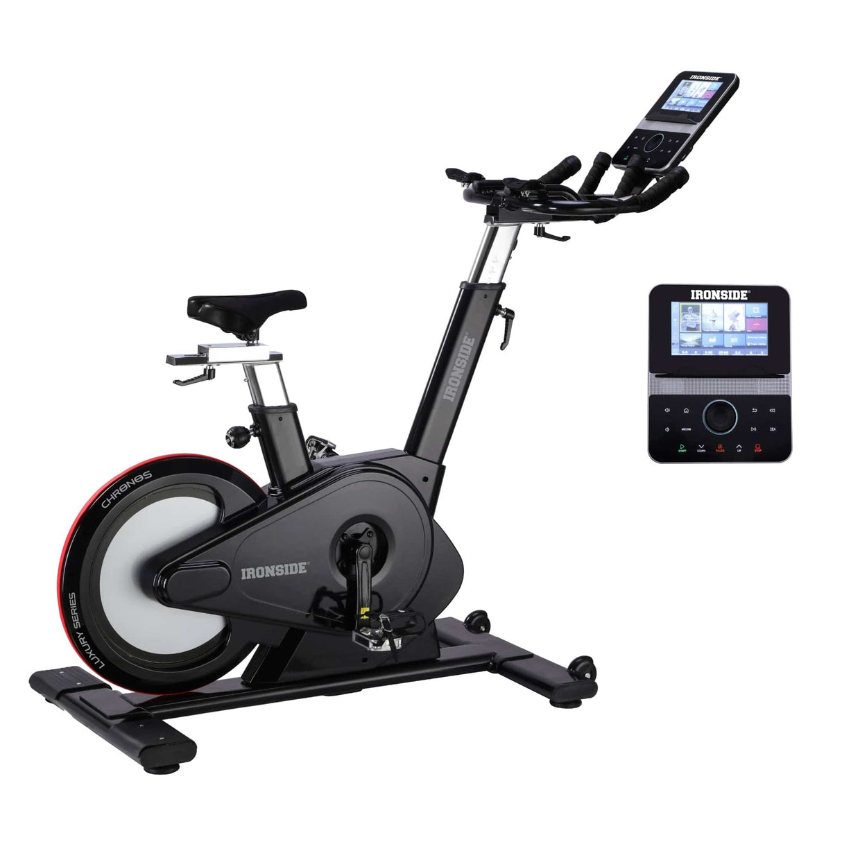 IRONSIDE Commercial Luxe Spinning Bike Chronos Cardio Machines IRONSIDE FITNESS CANADA