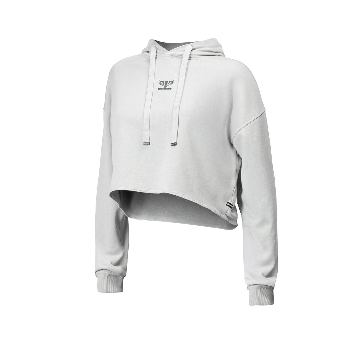 IRONSIDE Women’s Cropped Hoodie Activewear IRONSIDE FITNESS CANADA Ice White xs