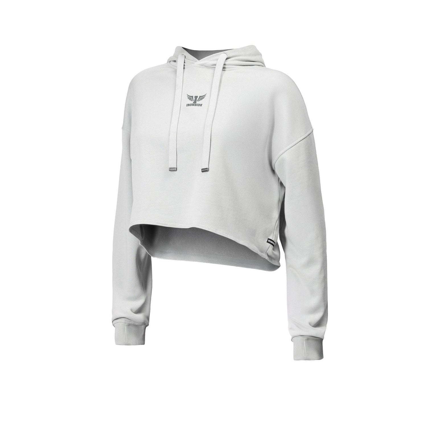 IRONSIDE Women’s Cropped Hoodie Activewear IRONSIDE FITNESS CANADA Ice White xs