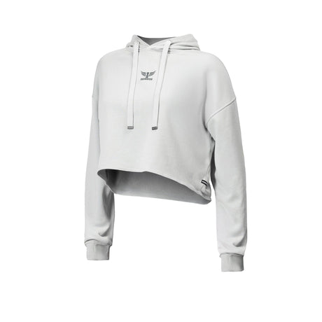 IRONSIDE Women’s Cropped Hoodie Activewear IRONSIDE FITNESS CANADA Ice White xs