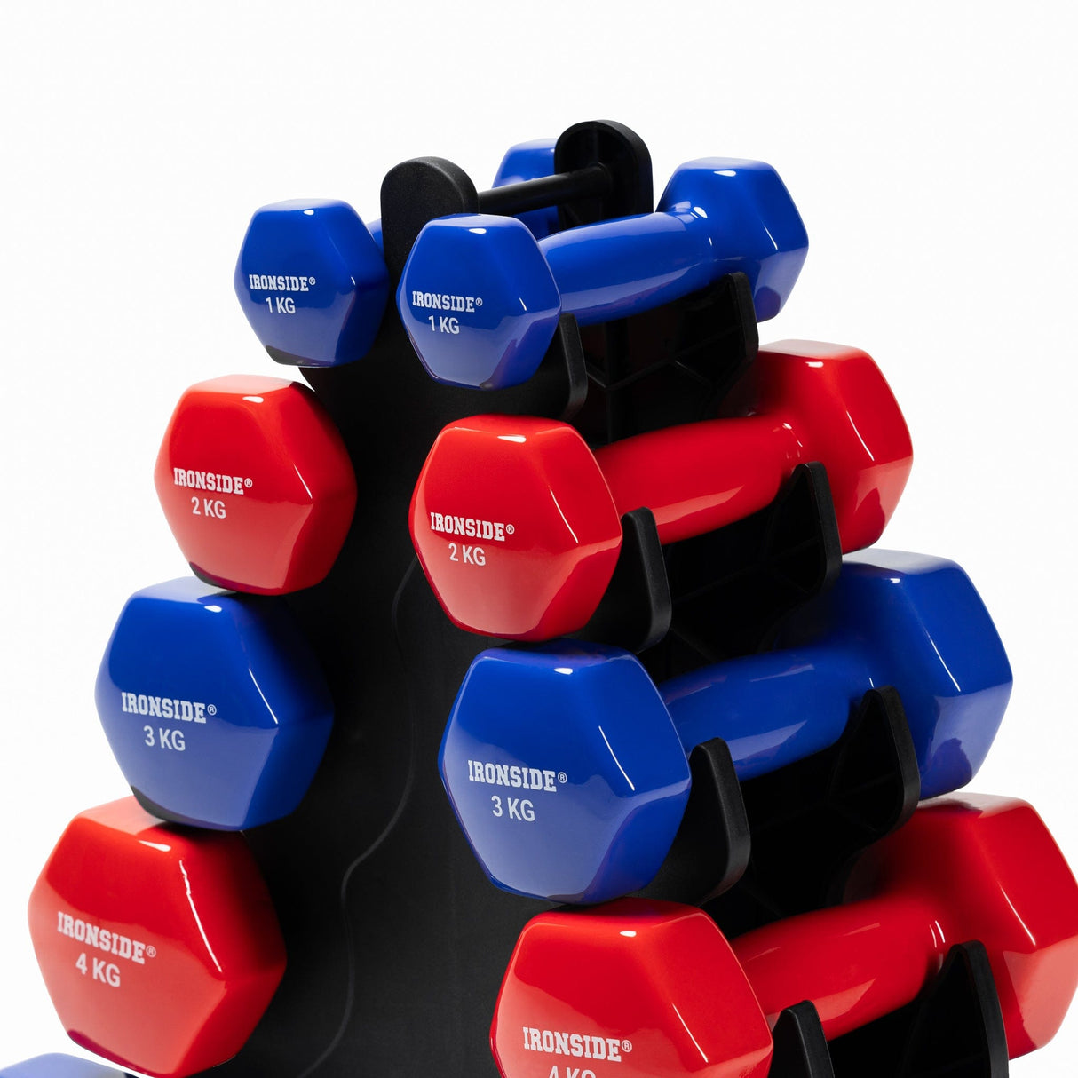 IRONSIDE Vinyl Dumbbell Set (1–5 kg Pairs) + Rack Dumbbells IRONSIDE FITNESS CANADA