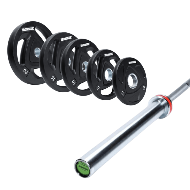 IRONSIDE Fullpower Bar (1,000 lb) + 3-Grip Plate Set (105 kg) Olympic Weight Plates IRONSIDE FITNESS CANADA