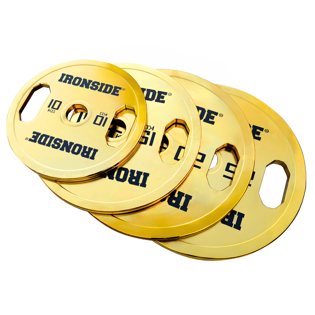 IRONSIDE Gold Chrome Olympic Plates (5–25 KG) Olympic Weight Plates IRONSIDE FITNESS CANADA