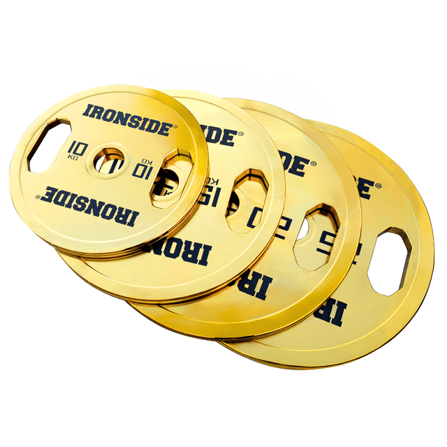 IRONSIDE Gold Chrome Olympic Plates (5–25 KG) Olympic Weight Plates IRONSIDE FITNESS CANADA