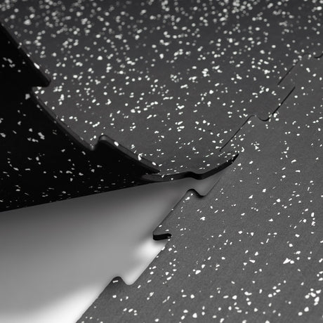 IRONSIDE Interlock EPDM Gym Flooring Black/Grey 8mm Gym Flooring IRONSIDE