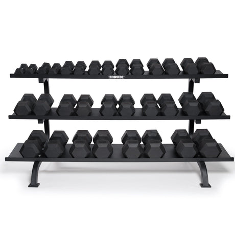IRONSIDE Hex Dumbbell Set (5–85 lb) + Monster Rack (1530 lb) Dumbbells IRONSIDE FITNESS CANADA