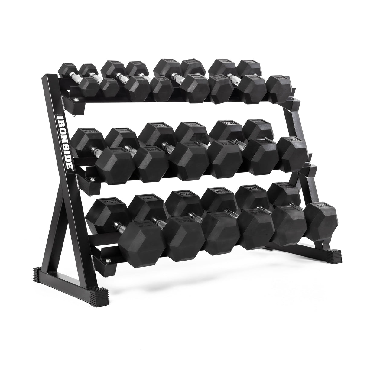 IRONSIDE 550 lb Hex Dumbbell Set + Storage Rack Dumbbells Set + Storage IRONSIDE FITNESS CANADA