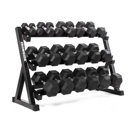 IRONSIDE 550 lb Hex Dumbbell Set + Storage Rack Dumbbells Set + Storage IRONSIDE FITNESS CANADA