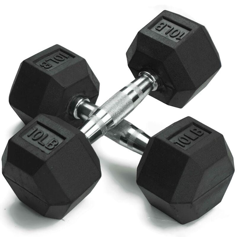 IRONSIDE Rubber Hex Dumbbells 5–100 lb (Single) Dumbbells IRONSIDE FITNESS CANADA