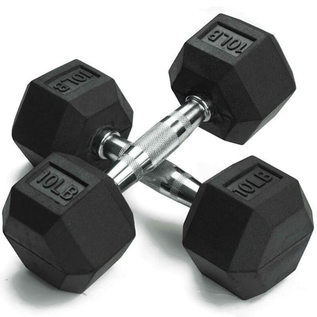 IRONSIDE Rubber Hex Dumbbells 5–100 lb (Single) Dumbbells IRONSIDE FITNESS CANADA