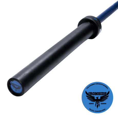 IRONSIDE Phoenix Cerakote Olympic Bar – 1,500 lb Olympic Barbells IRONSIDE FITNESS CANADA Blue