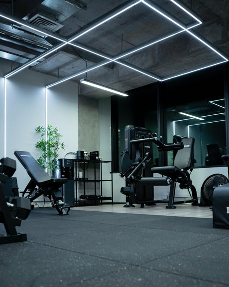 premium commercial gym with standardized strength and cardio equipment