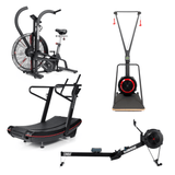 IRONSIDE Curved Treadmill + Air Bike + Rower + Ski Erg Bundle