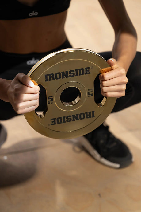 IRONSIDE Gold Chrome Olympic Plates (5–25 KG) Olympic Weight Plates IRONSIDE FITNESS CANADA