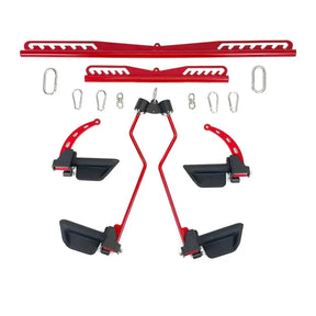 IRONSIDE ergonomic cable pulley grip set in red