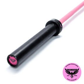 IRONSIDE Women's Olympic Barbell 35 lb – Pink Cerakote, 1,500 lb – barre olympique pour un gym de garage