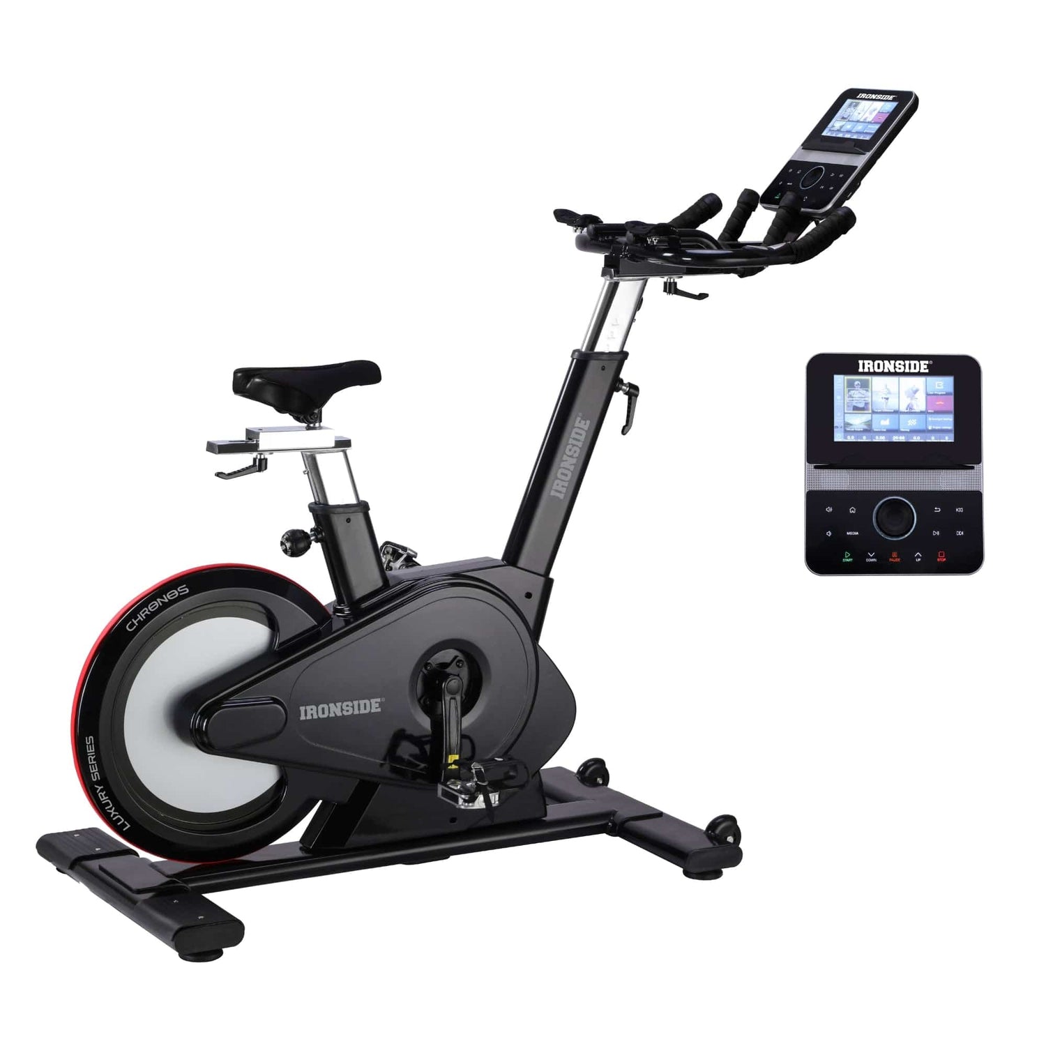 IRONSIDE Commercial Luxe Spinning Bike Chronos Cardio Machines IRONSIDE FITNESS CANADA