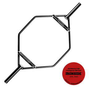 IRONSIDE Trap Bar / Hex Bar – Olympic Deadlift Bar, Black – trap bar (barre hexagonale) pour un centre de conditionnement physique