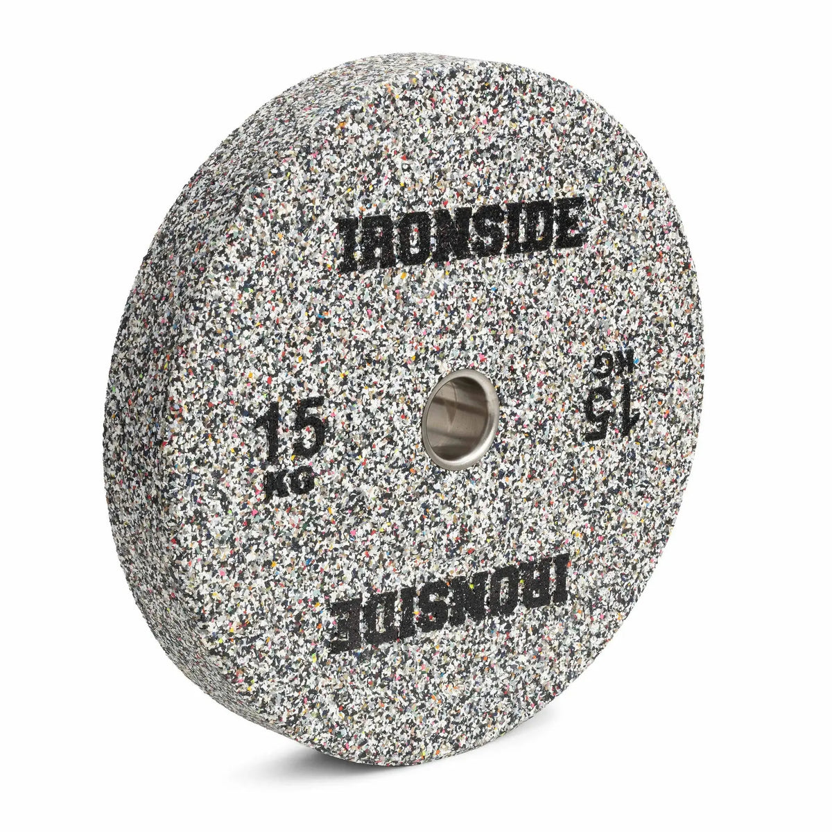 IRONSIDE Grind Olympic bumper plate 15 kg - angled view