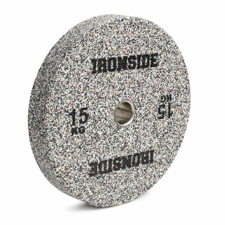 IRONSIDE Grind Olympic bumper plate 15 kg - angled view