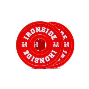 Paire de disques fractionnaires IRONSIDE 2,5 kg en polyuréthane rouge