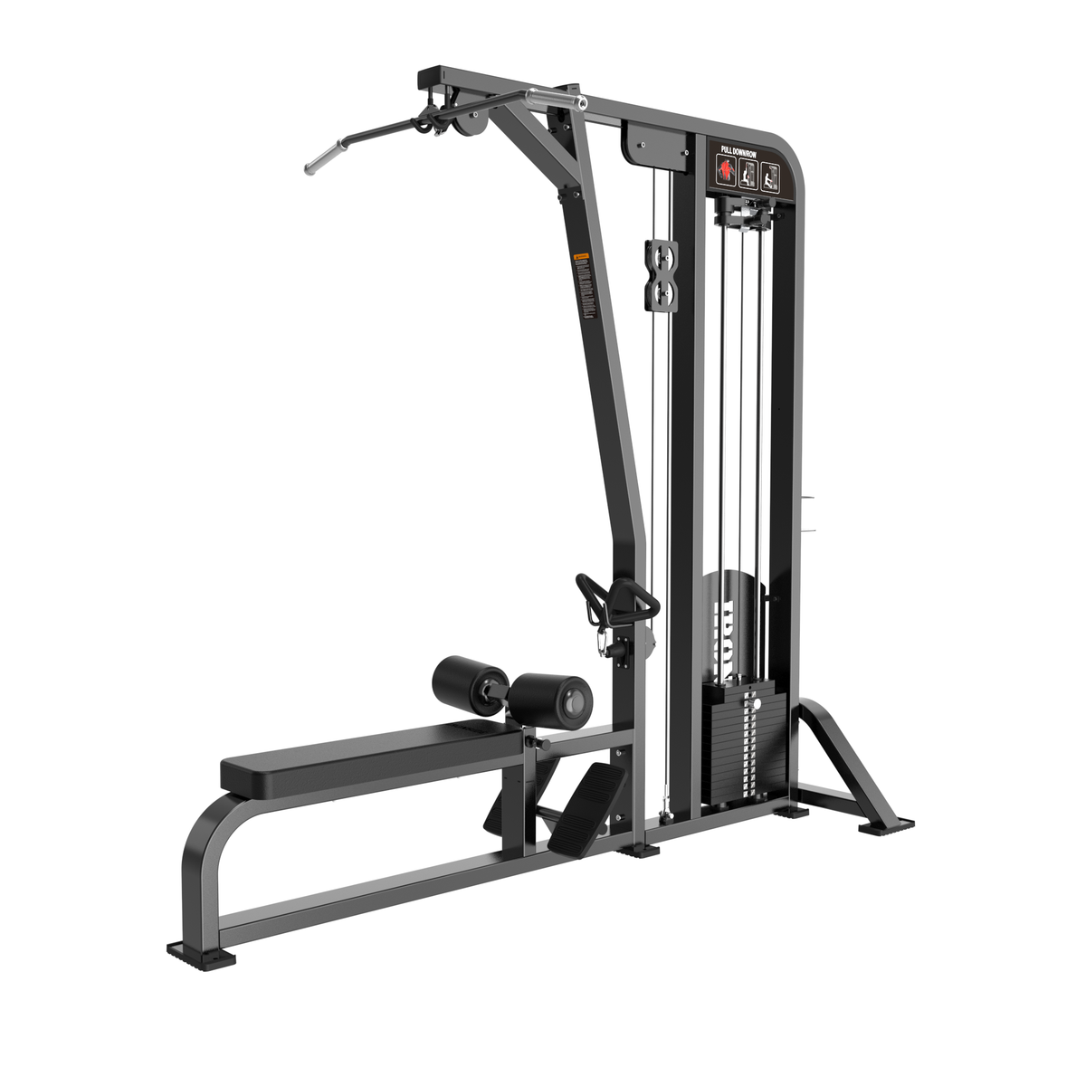 Machine de dos sélectorisée commerciale IRONSIDE Infinity Lat Pulldown et Tirage bas 3.0, vue d'ensemble