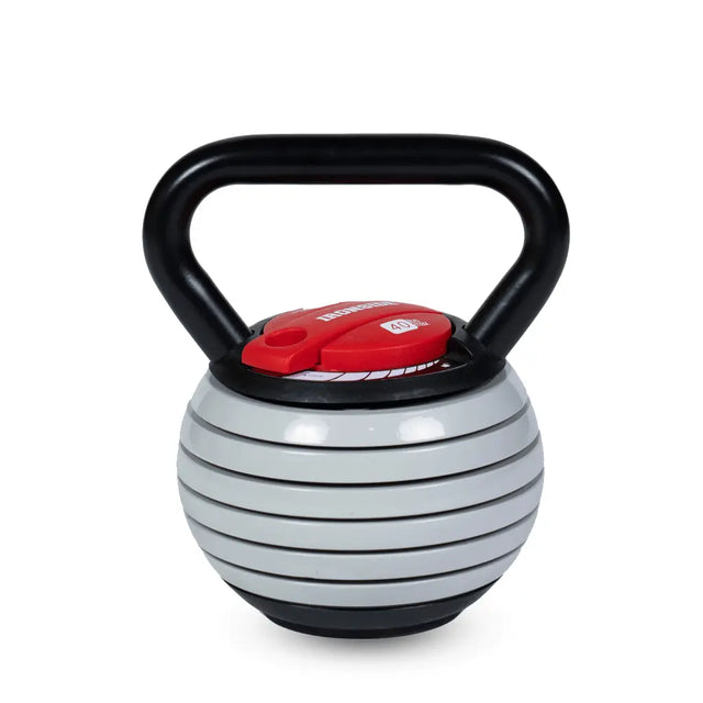 Kettlebell ajustable IRONSIDE de 18 kg avec sélecteur rouge