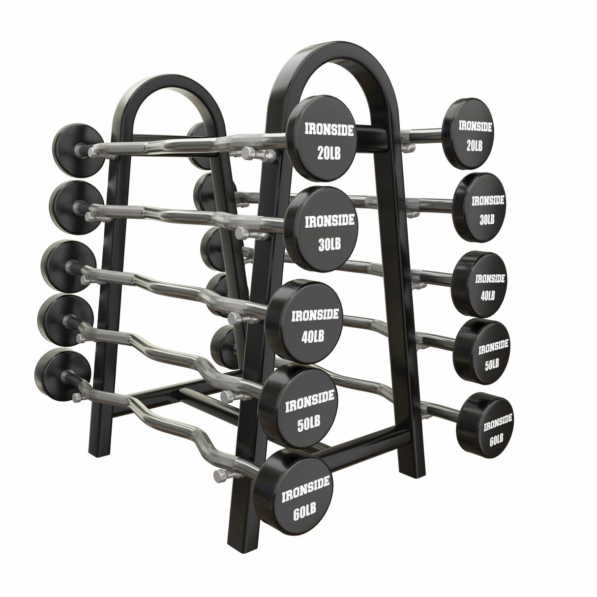 IRONSIDE Preloaded Barbell Set with Rack (20–60 lb)