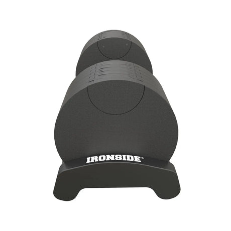End view of the IRONSIDE Block 20 kg adjustable dumbbell