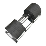 Chrome handle and knurling of the IRONSIDE Block adjustable dumbbell