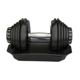 Haltère ajustable IRONSIDE 40 kg de profil, disques empilés