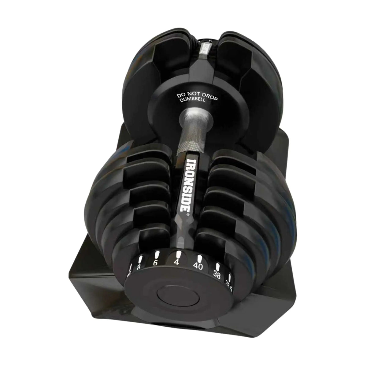 Haltère ajustable IRONSIDE 40 kg soulevé hors de son plateau