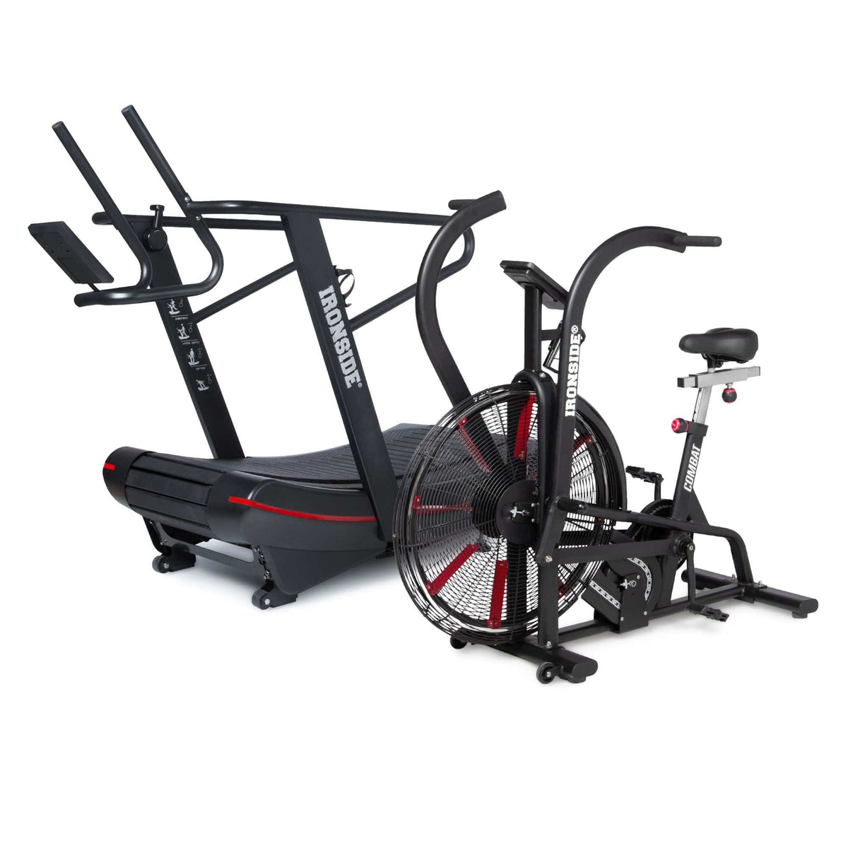 IRONSIDE Curved Treadmill + Air Bike Combo