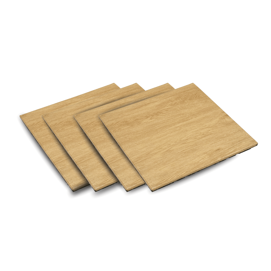 IRONSIDE Premium Wood-Look Rubber Floor Set (x4)