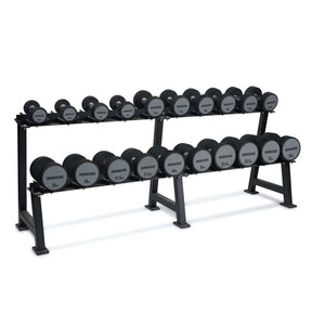 IRONSIDE Premium dumbbell set 2.5 to 25 kg on its 275 kg rack