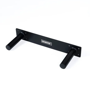 IRONSIDE wall-mounted Olympic plate rack with two storage pegs