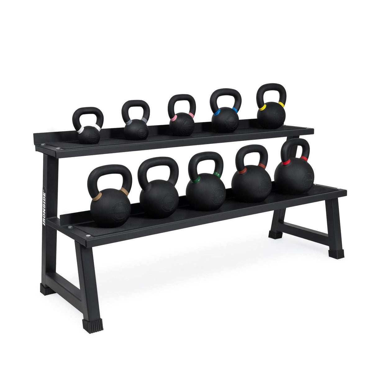 IRONSIDE Premium Kettlebell Set (4–32 kg) + Storage Rack
