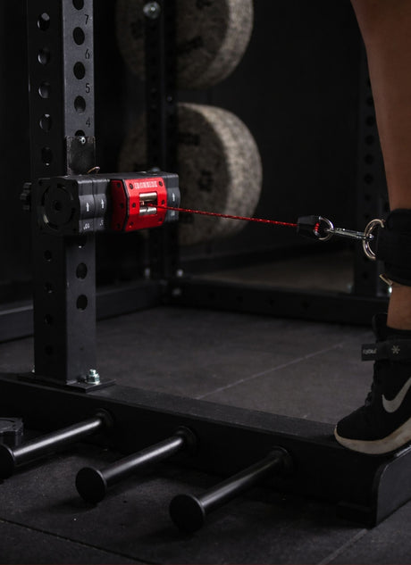 IRONSIDE cable attachment and ankle strap on a gym rack - gym accessories and training attachments Canada