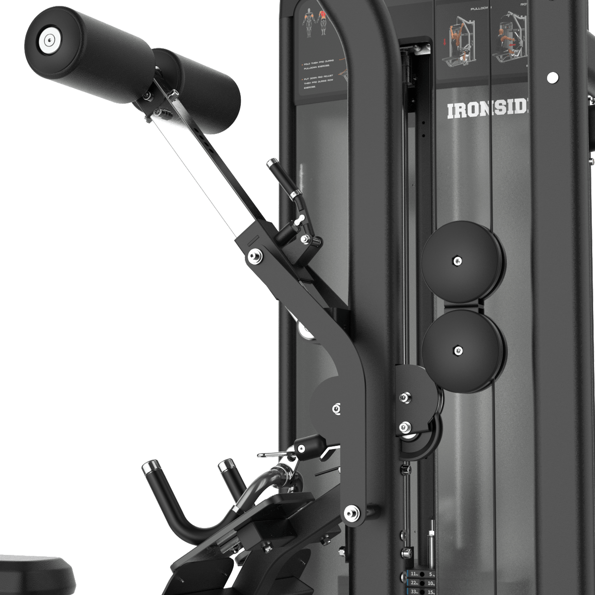 IRONSIDE Luxe Dual Lat Pulldown and Seated Row Machine