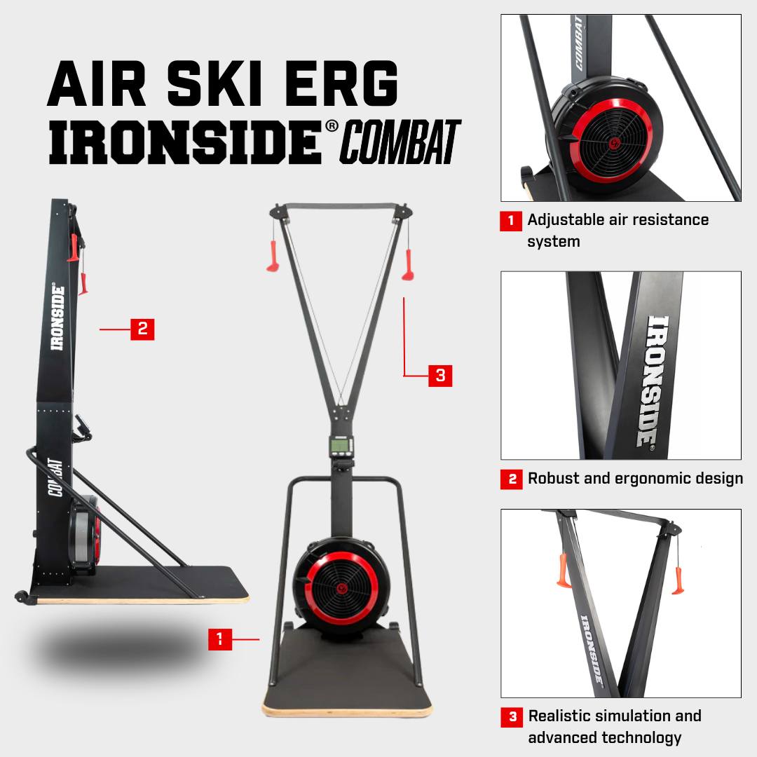 IRONSIDE Rowing Machine + Ski Erg Combo